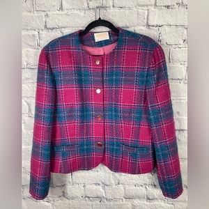 Pendleton Vintage 70’s 80’s 100% Virgin Wool Plaid Boucle Blazer Jacket M